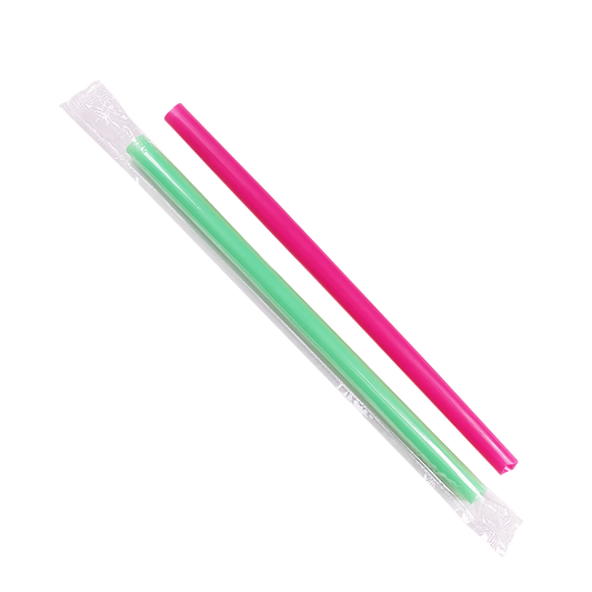10. Karat 9" Boba Straws (10mm Diameter), Individually Wrapped, Assorted Solid Colors [1,600ct]