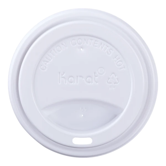 07. Karat Hot Cup Lids, for 10-24oz cups, White [1,000ct]