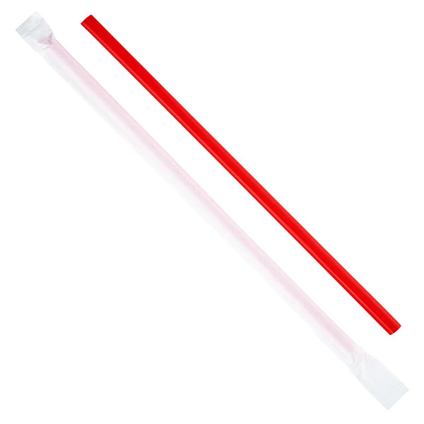 09. Karat Red 9" Giant Straws (8mm Diameter), Paper-Wrapped [500ct]